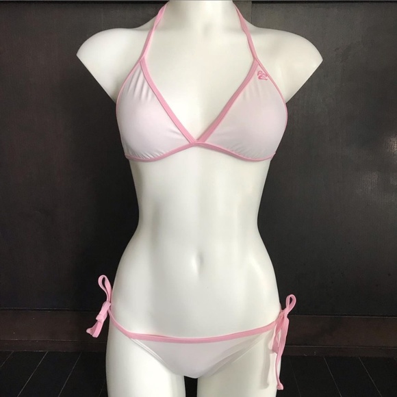Billabong surf white & pink reversible bikini set - Picture 2 of 6